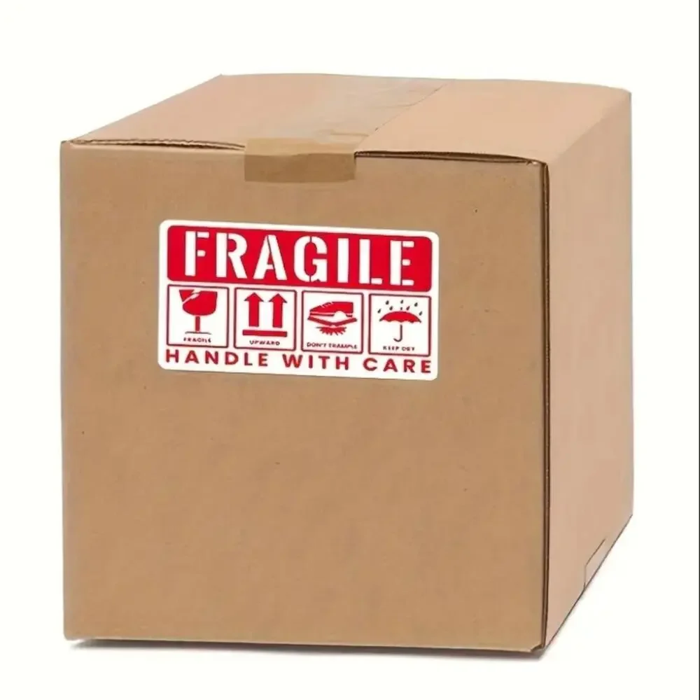 ⛔️ 50 Stickers of Red Fragile Warning Sticker Packaging Self-Adhesive Label ⛔️